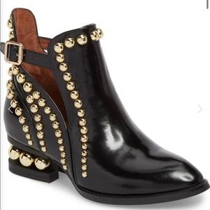 Jeffrey Campbell Rylance Black and Gold Booties